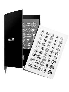 CHANEL Black and White Logo Nail Sticker Sheet 100% Authentic